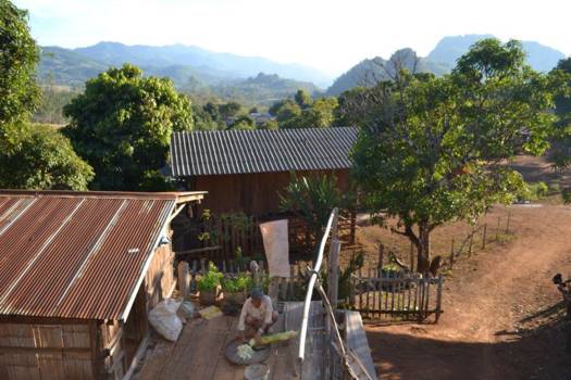 Pai - Uitzicht vanuit onze hut in het bergdorp