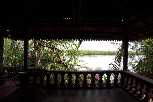 Kampot - Uitzicht op de rivier bij Kampot