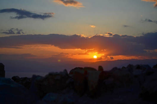 Dode Zee (Israël) - Zonsopgang vanaf Masada