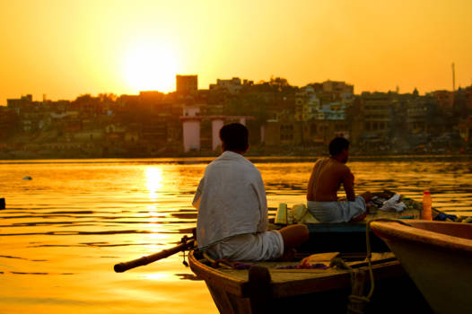 Varanasi - Zonsondergang op de Ganges