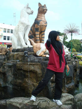 Kuching - Poseren in de Kat-stad Kuching