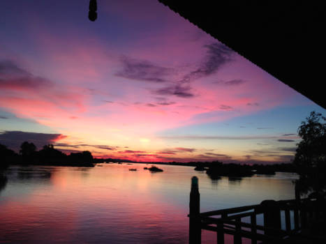 Champasak - Colorful Sunset