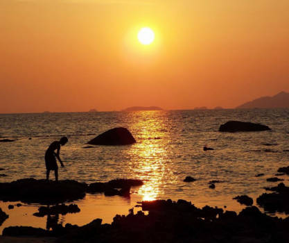 Thailand - Fisherman at sunset, Koh Lipe