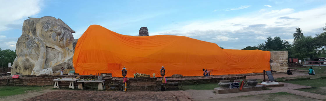 Thailand - 'Reclining Buddha' in de oude tempelhoofdstad Ayutthaya (juli 2015)