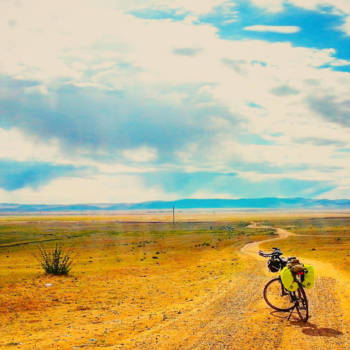 Mongolië - Me, myself , and i with my bike