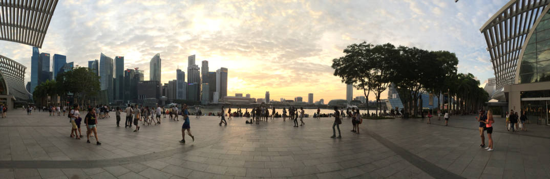 Singapore - Singapore vanaf Marina Bay