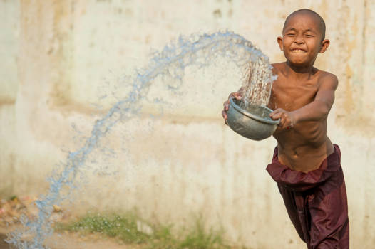 Myanmar - waterritueel dagen voor nieuwjaar