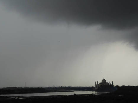 India - Taj Mahal in Monsoon period.
