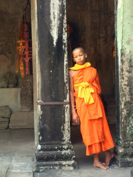 Cambodja - Monk in Angkor wat - Siem Reap