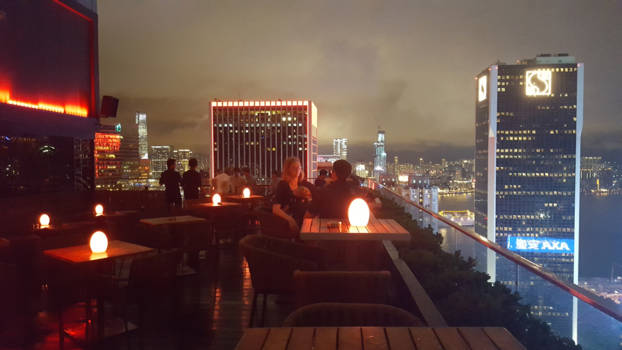 Hong Kong - Wooloomooloo rooftop bar on top of The Hennessy building
