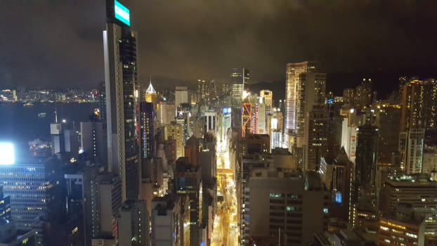 Hong Kong - View from the Wooloomooloo rooftop bar on top of The Hennessy building