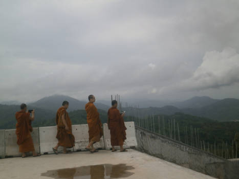 Phuket - Monks at the Big Buddha enjoying the view