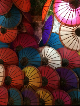 Luang Prabang - Umbrellas for sale