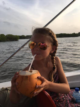 Sri Lanka - Middagje varen tussen de mangrovebossen met als drankje drinken uit een kokosnoot.