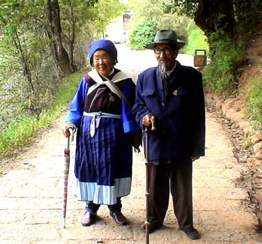Yunnan provincie - Wandeling in het park in Lijang