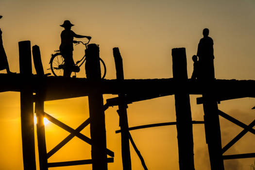 Myanmar - Wandeling op de U Bein bridge
