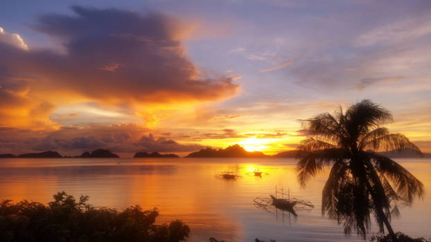 El Nido - Zonsondergang in de Filipijnen 