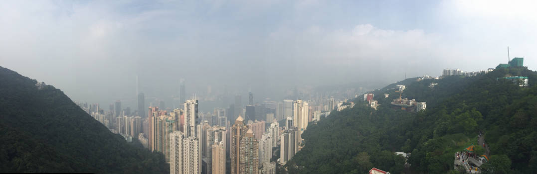 Hong Kong - Pano vanuit The Peak Tower
