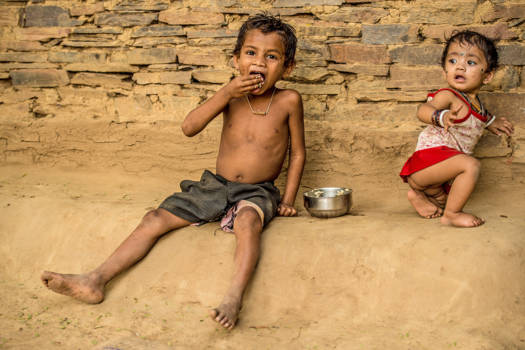 India - broer en zus in Orccha