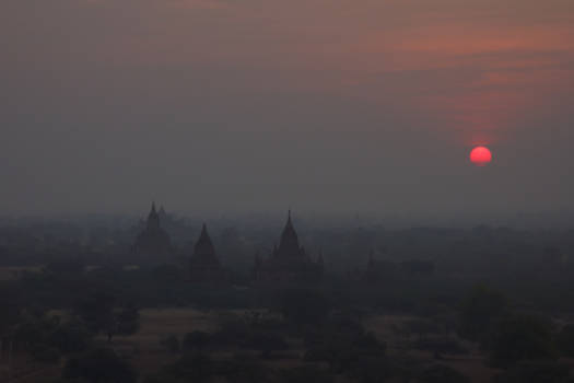 Bagan - Zonsondergang in het betoverende Bagan