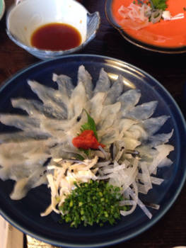 Tokio - fugu  (kogelvis) eten in Tokio