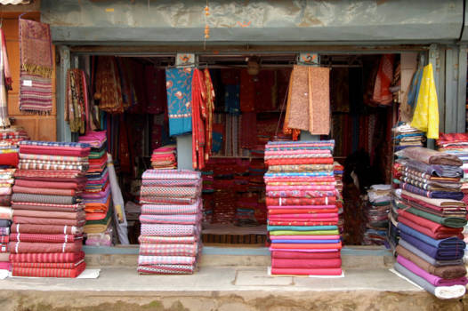 Bhaktapur - Stoffenwinkel in Bhaktapur.