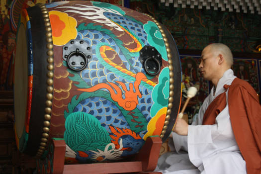 Zuid-Korea - Monnik in Seoul, Zuid-Korea