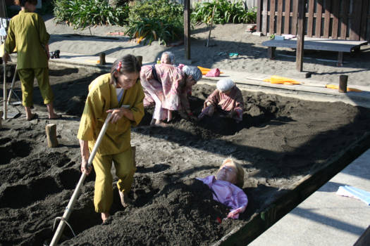 Japan - Helend en warm lavazandbad in Beppu