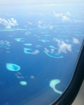 Malediven - Uitzicht vanuit vliegtuig