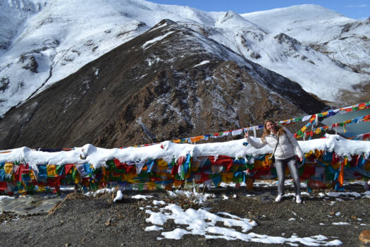 Tibet - Op de Karo La pas, bijna 5000 meter hoog in Tibet, schitterend!