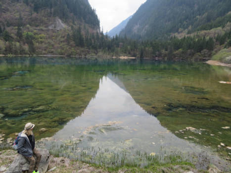 China - China, Jiuzhaigou, blauwer dan blauwer meren