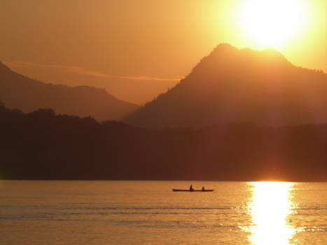 Luang Prabang - Sunset over The mekong River