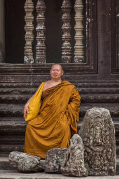 Cambodja - Angkor wat ook veel bezocht door monikken