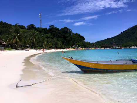 Perhentian Islands - Paradise on earth. Pretty white beach, clear sky and water.