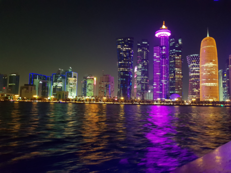 Qatar - Skyline Doha by night, Qatar