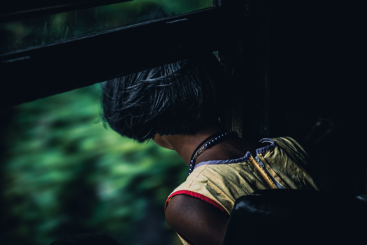 Ella - Girl in crowded train to Ella (Sri lanka)