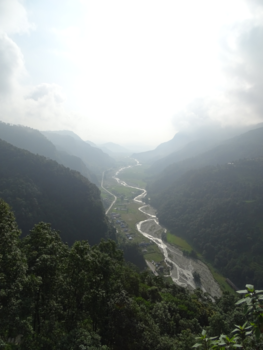 Annapurna Trail Trek - Uitzicht vanaf Dhampus richting Pokhara