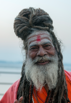 Varanasi - Sadhoe, heilige man in Varanasi