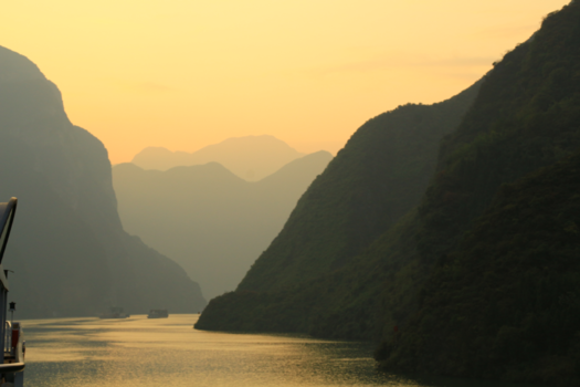 China - Zonsopkomst Yangzee rivier