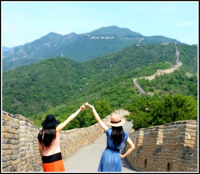 Chinese Muur - Twins bij the Great Wall