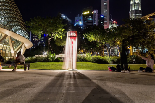 Singapore - Vlag bij het opera huis