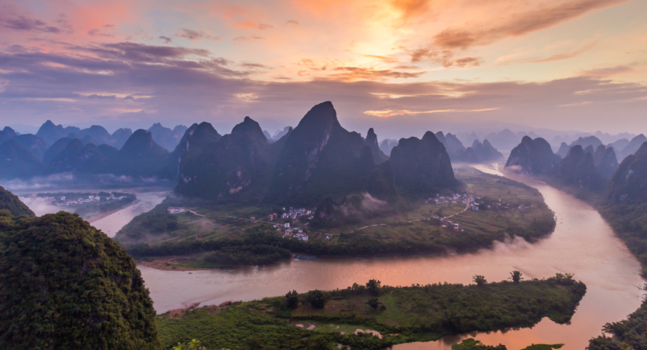 China - Sunrise at Xianggong Hill