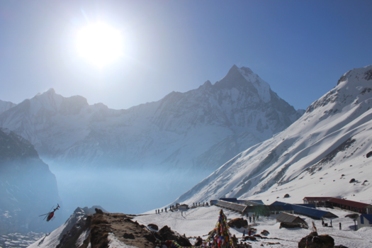 Nepal - Helicopter op Annapurna Basecamp