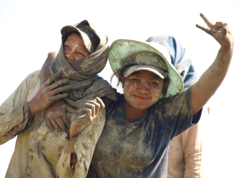 Myanmar - Making bricks by hand.