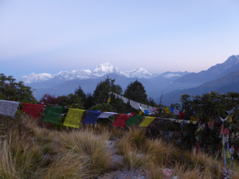 Annapurna Trail Trek - Zonsopkomst Poon Hill trek, Annapurna Himalaya range Nepal