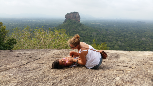 Sigiriya - Cuddling on a rock.