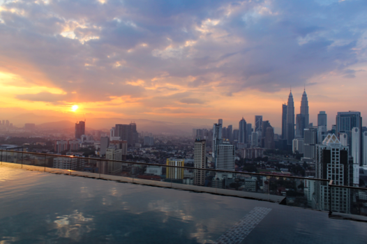 Kuala Lumpur - Amazing sunrise from the 37th floor