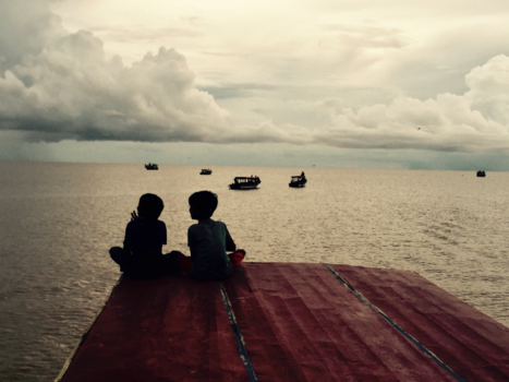 Cambodja - Cambodjaanse zonsondergang