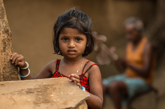 India - bedeesd meisje in orissa