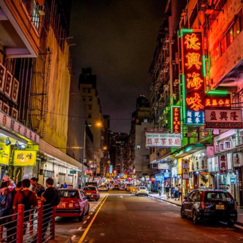 Hong Kong - Neon lichten in Kowloon